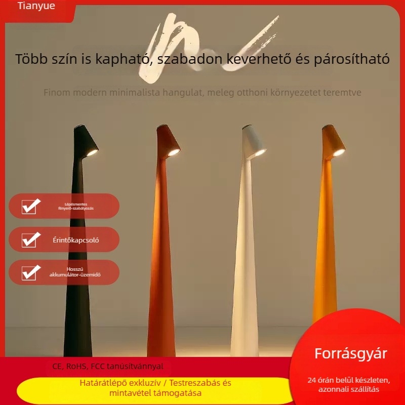 Feltölthető éjjeli lámpa geometriai 3D dizájnnal, dekoratív hangulatvilágítás, asztali lámpa érintéses szabályozással