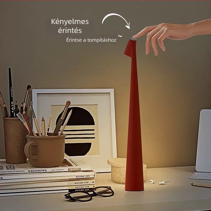 Feltölthető éjjeli lámpa geometriai 3D dizájnnal, dekoratív hangulatvilágítás, asztali lámpa érintéses szabályozással