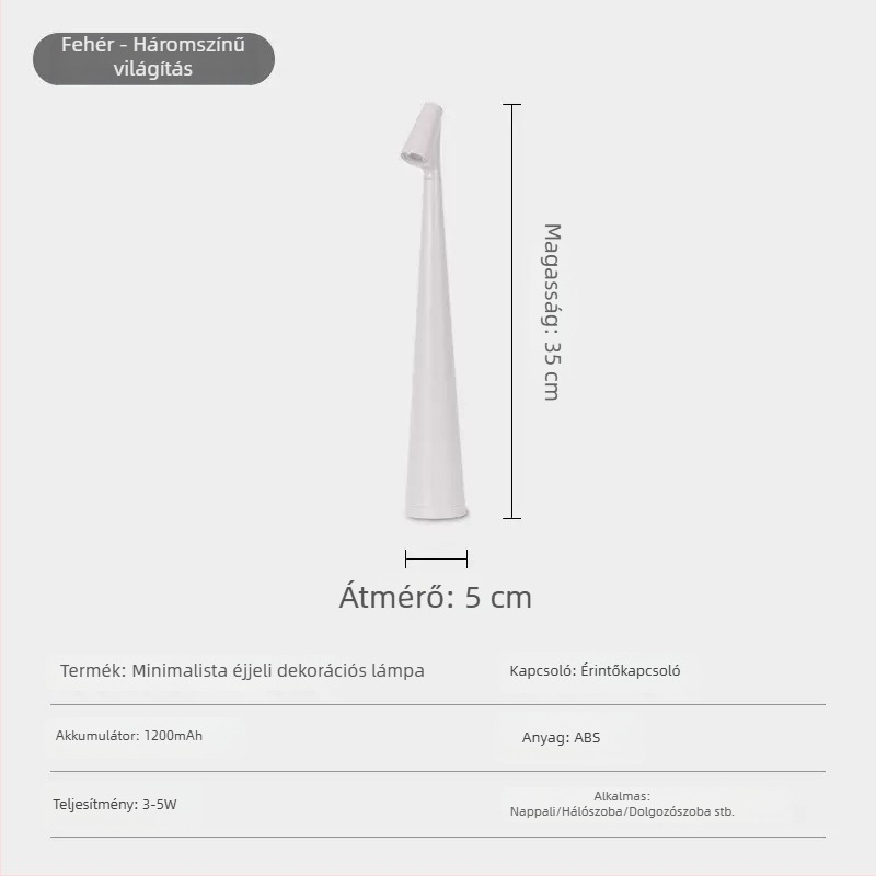 Feltölthető éjjeli lámpa geometriai 3D dizájnnal, dekoratív hangulatvilágítás, asztali lámpa érintéses szabályozással
