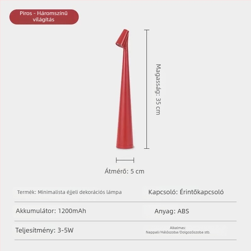 Feltölthető éjjeli lámpa geometriai 3D dizájnnal, dekoratív hangulatvilágítás, asztali lámpa érintéses szabályozással