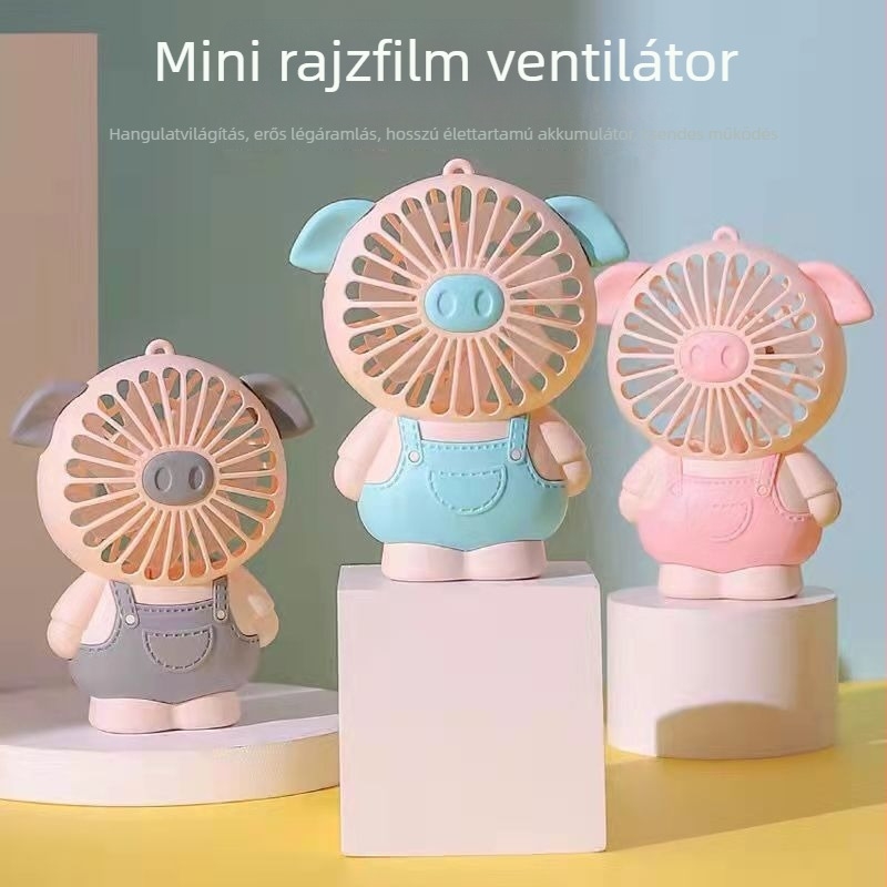 Kézi mini ventilátor erőteljes légáramlással, halk, USB-töltéses, hordozható asztali ventilátor diákoknak, osztályterem, iroda és kollégium.