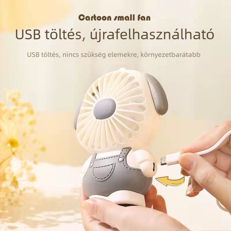 Kézi mini ventilátor erőteljes légáramlással, halk, USB-töltéses, hordozható asztali ventilátor diákoknak, osztályterem, iroda és kollégium.