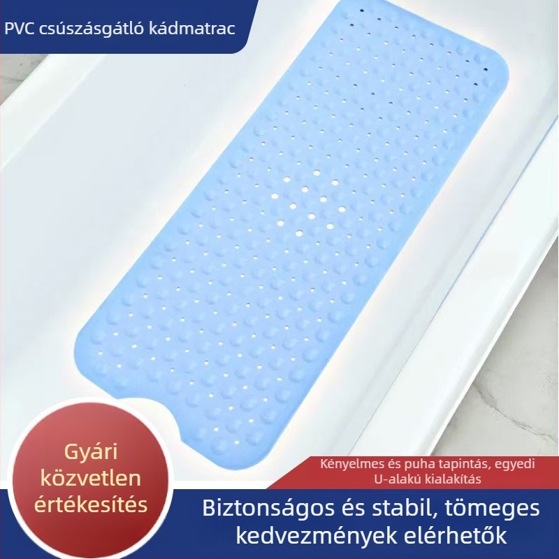 PVC fürdőszobai csúszásgátló szőnyeg kádhoz és zuhanyzóhoz, vákuumrögzítéssel, penészmentes