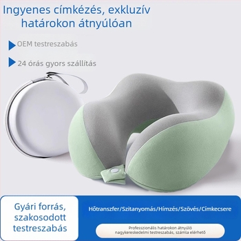 Memóriahabos U-alakú utazó nyakpárna, hordozható repülőgépes alvópárna, összecsukható