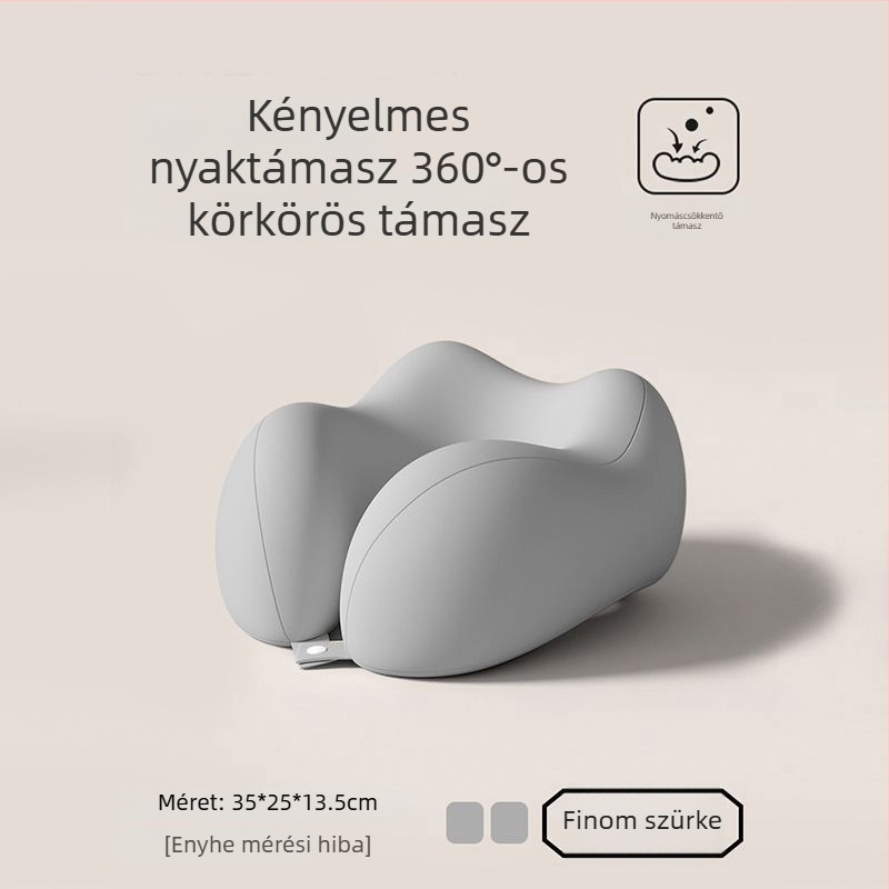 Memóriahabos U-alakú utazó nyakpárna, hordozható repülőgépes alvópárna, összecsukható