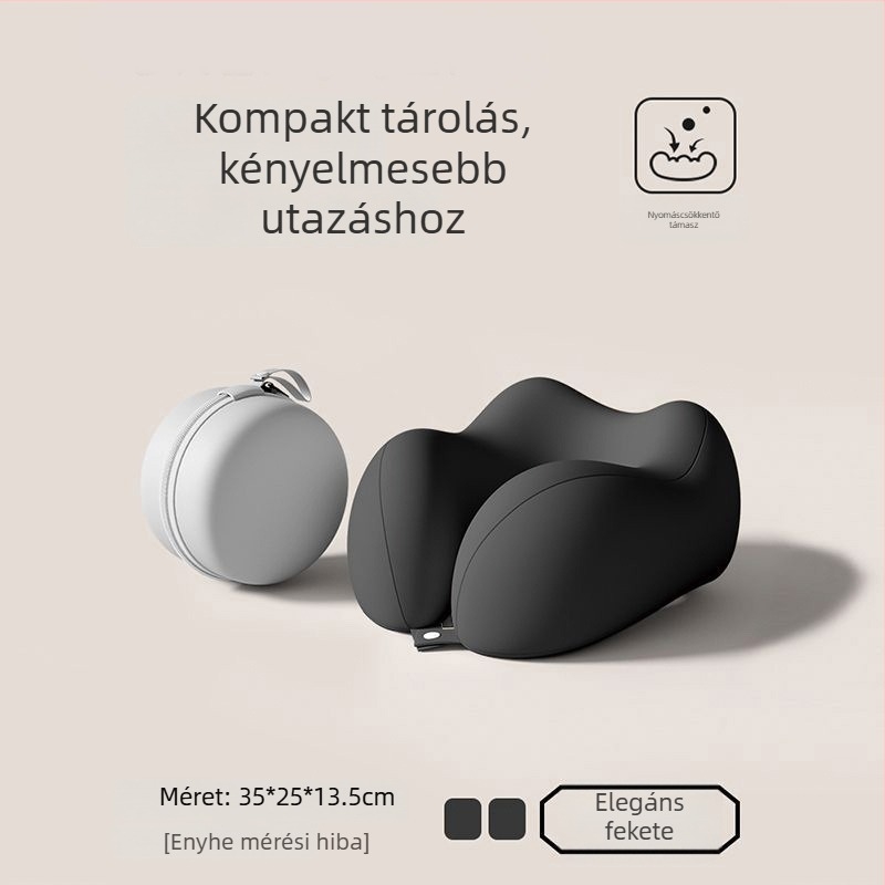 Memóriahabos U-alakú utazó nyakpárna, hordozható repülőgépes alvópárna, összecsukható