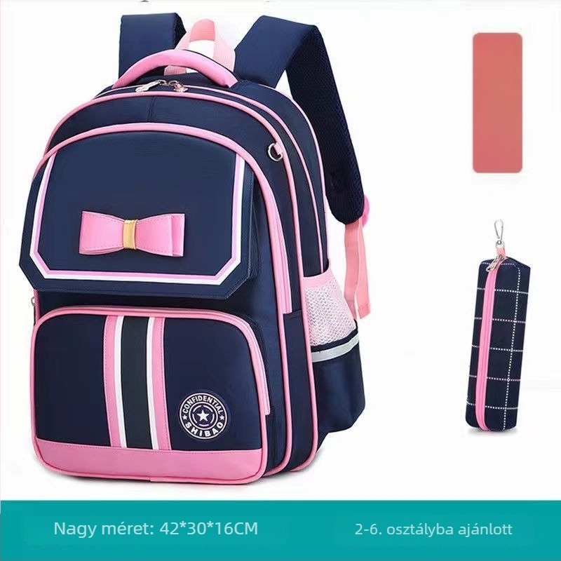 Általános iskolás gyermekeknek készült iskolatáska, 6–12 éveseknek, uniszex, ergonómiai hátsó támasz, párnázott vállpántok, nylon anyag, kockás mintázat.