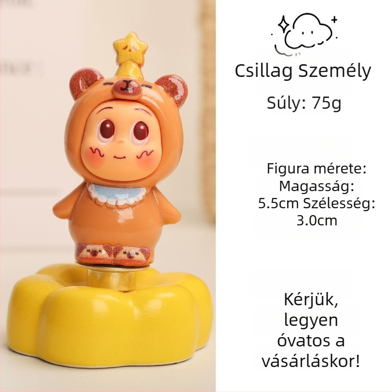 Rotálható állati alakú csillag figura az autó műszerfalára és irodai dekorációhoz