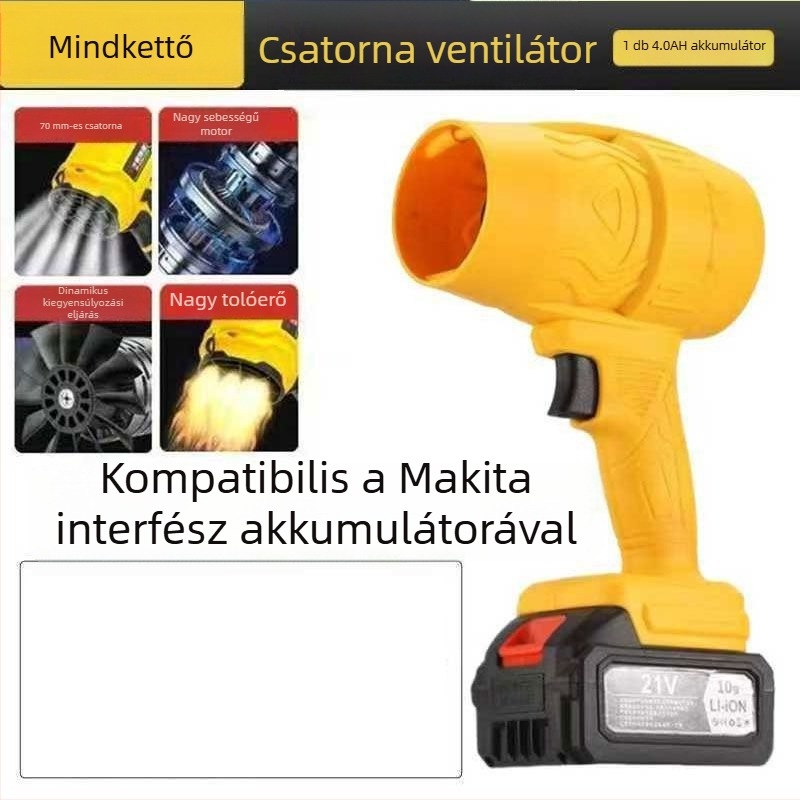 Li-ion akkumulátoros ventilátor, réz kefés motor, ipari por eltávolító turbóventilátor