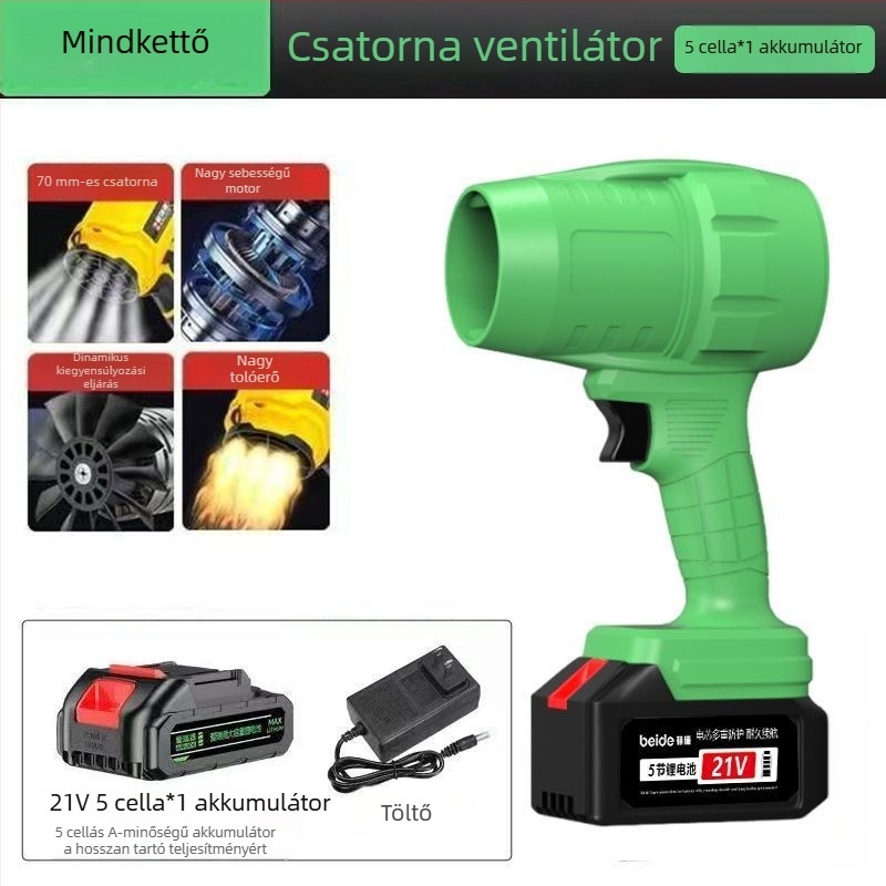 Li-ion akkumulátoros ventilátor, réz kefés motor, ipari por eltávolító turbóventilátor