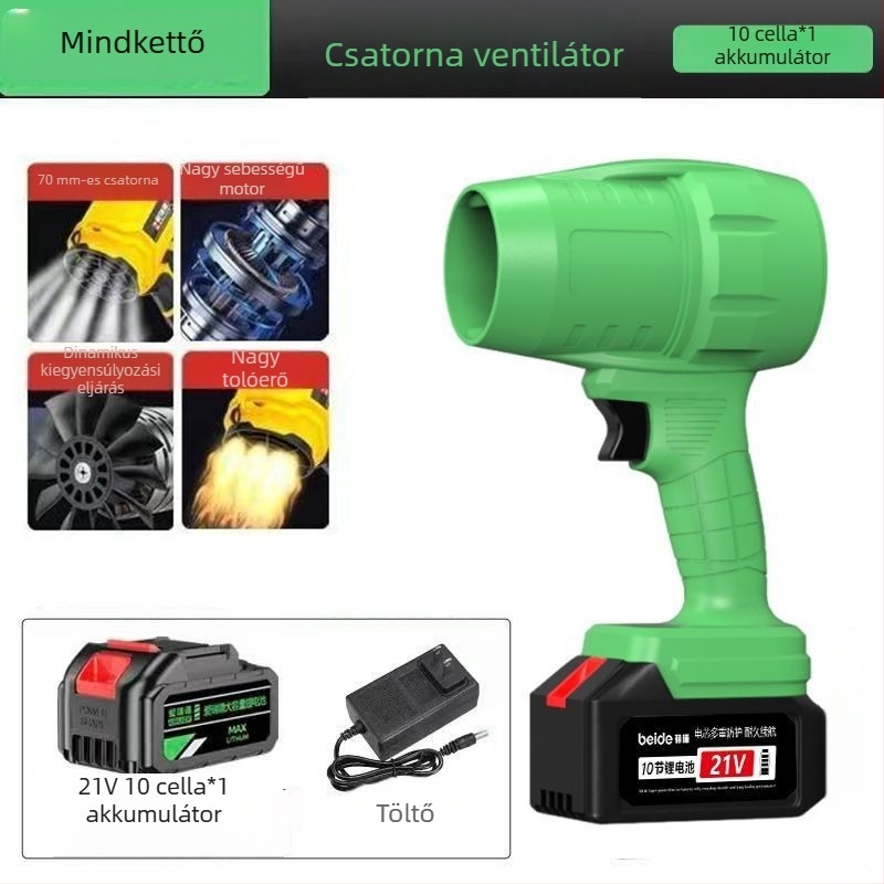 Li-ion akkumulátoros ventilátor, réz kefés motor, ipari por eltávolító turbóventilátor