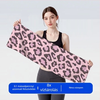 Leopárd mintás sporttörölköző mikroszálas, gyors száradású, izzadságfelszívó, futásra és edzésre, uniszex
