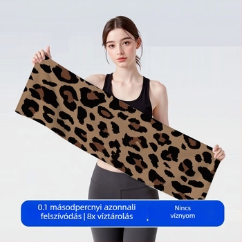 Leopárd mintás sporttörölköző mikroszálas, gyors száradású, izzadságfelszívó, futásra és edzésre, uniszex