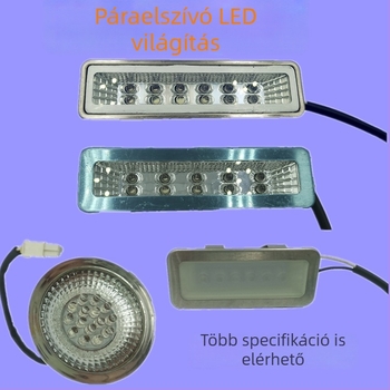 Sk–q LED világítás elszívóhoz — univerzális hideg fény, téglalap vagy kör alakú lámpa, lámpabúra-panel