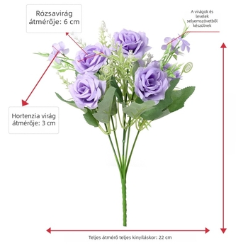 5-ágú selyem rózsa csokor, valósághű, kiváló minőségű művirág, Qibei Corner rózsa, esküvői díszítés, örök virág