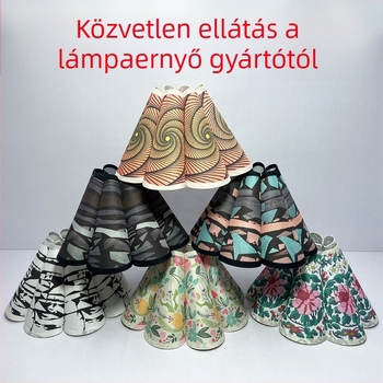 E27-es lenvászon lámpabúra – kerek vagy négyzet alakú, textilből, asztali-, függő- és állólámpához, Plum Blossom DIY