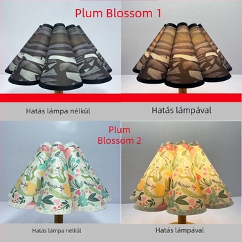 E27-es lenvászon lámpabúra – kerek vagy négyzet alakú, textilből, asztali-, függő- és állólámpához, Plum Blossom DIY