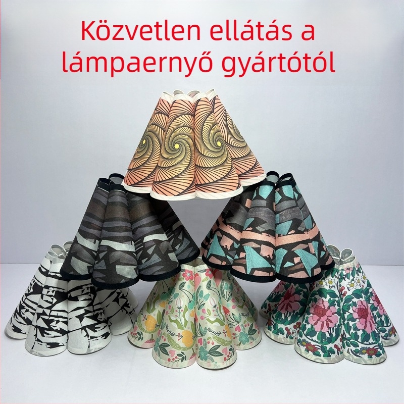 E27-es lenvászon lámpabúra – kerek vagy négyzet alakú, textilből, asztali-, függő- és állólámpához, Plum Blossom DIY