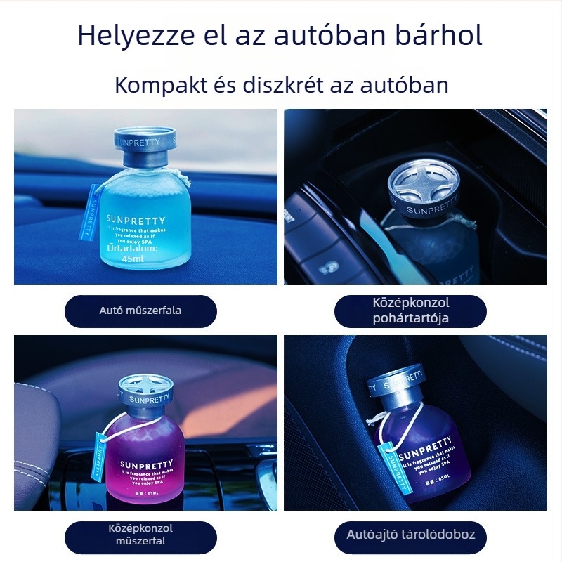 Autó illatosító és parfüm, szagtalanítás, aromaterápia, hosszú távú virágos illat, belső autódekoráció