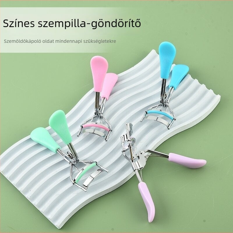 Színes szempillafésű, műanyag nyéllel, kacsaformájú markolattal, széles látószögű, hordozható szépségápolási eszköz