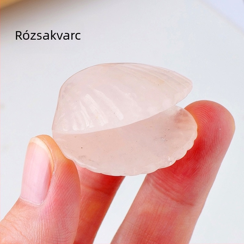 Természetes achát kagylófaragott darab, kristálykő mintapéldány DIY kézművesekhez és otthoni dekorációhoz