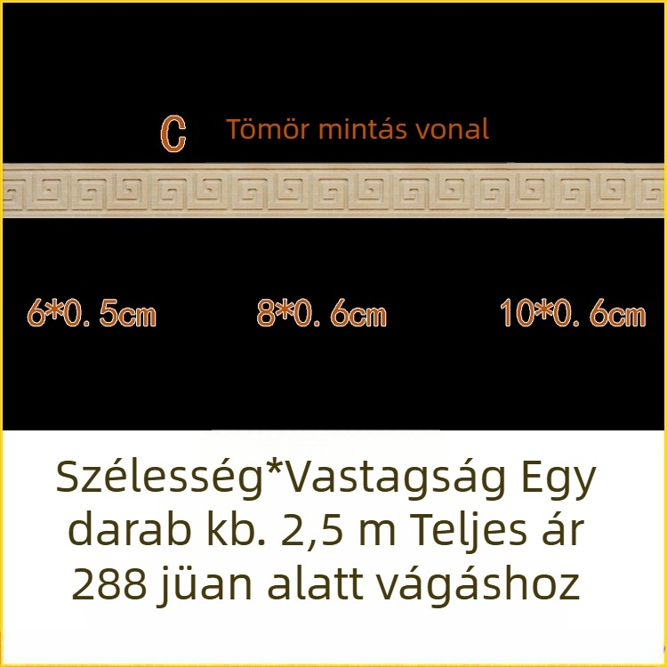 Szilárd fából faragott moldings, kínai stílusú dekoratív fal- és mennyezeti díszcsíkok, derekas profilok, Nagy Fal motívummal