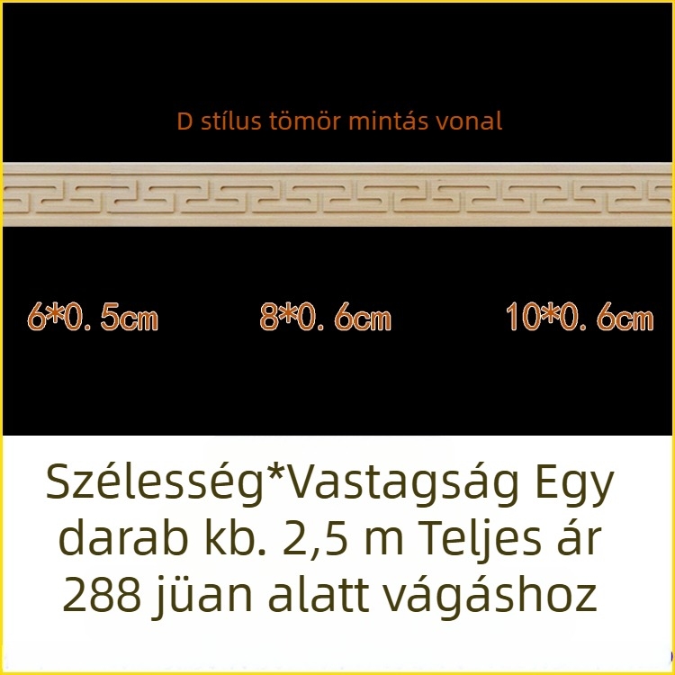 Szilárd fából faragott moldings, kínai stílusú dekoratív fal- és mennyezeti díszcsíkok, derekas profilok, Nagy Fal motívummal