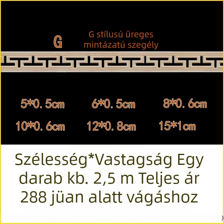Szilárd fából faragott moldings, kínai stílusú dekoratív fal- és mennyezeti díszcsíkok, derekas profilok, Nagy Fal motívummal