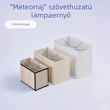 Téglalap alakú vászon lámpabúra lenvászonból – szállodai hálószoba számára, alkalmas asztali, fal- és állólámpákhoz