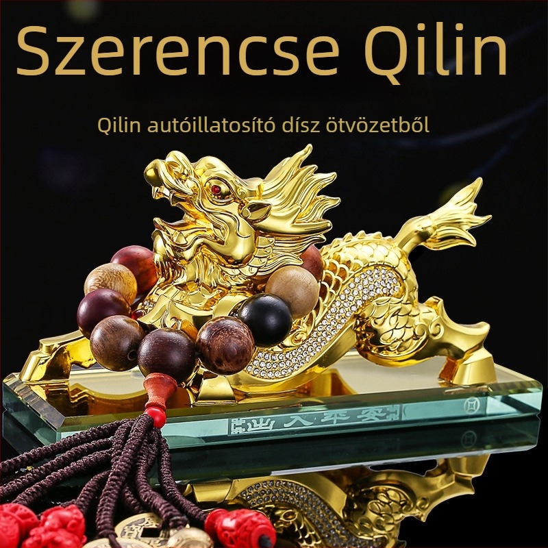 Ötvözet Kirin autó díszítő elem illat tartóval – Pixiu belső dekoráció