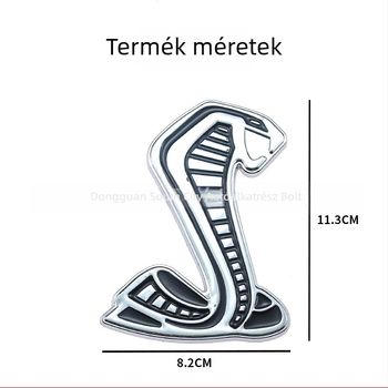 Fém autó-embléma matrica Ford Mustang GT500 Cobra Shelby logóhoz
