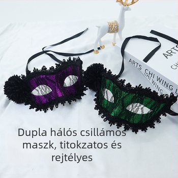Oldalra tollas álarc, Velencei hercegnő stílusú, prémium rekvizit ünnepekre és színpadi előadásokhoz