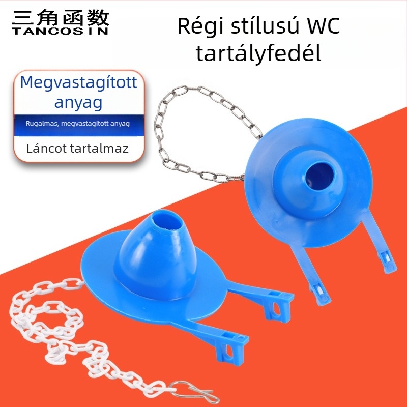 Ősi stílusú vécé tartályfedél lánccal, lefolyó szelep tömítőgyűrű, vízdugó, öblítő tartály alkatrészek, univerzális