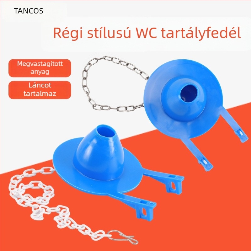 Ősi stílusú vécé tartályfedél lánccal, lefolyó szelep tömítőgyűrű, vízdugó, öblítő tartály alkatrészek, univerzális