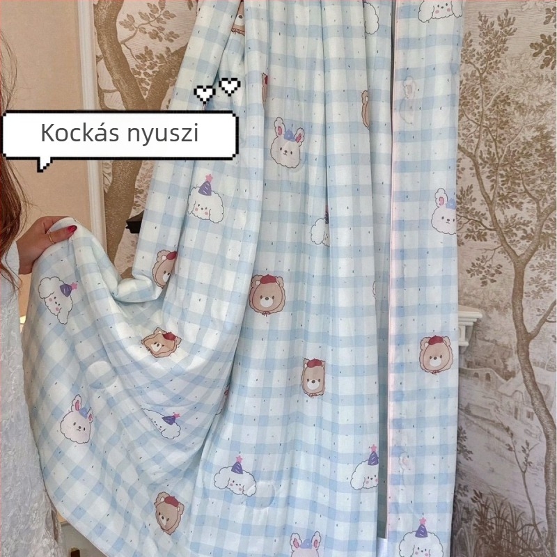 A osztály kétoldalas hűsítő nyári dunyha, gépi mosás, ice-silk anyag, cartoon mintás, vékony, antibakteriális rosttöltet