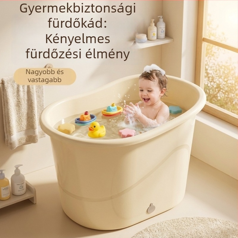 Műanyag gyerekfürdőkáda, csúszásmentes, vastagított kivitel, ülő típus