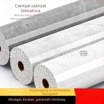 Nedvességálló, önragasztó falmatrica, marmor imitációval és csempehatású felülettel, nappalira