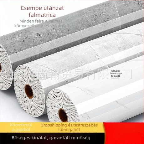 Nedvességálló, önragasztó falmatrica, marmor imitációval és csempehatású felülettel, nappalira