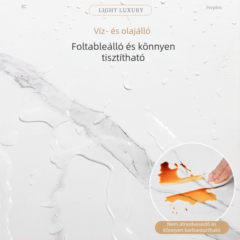 Nedvességálló, önragasztó falmatrica, marmor imitációval és csempehatású felülettel, nappalira
