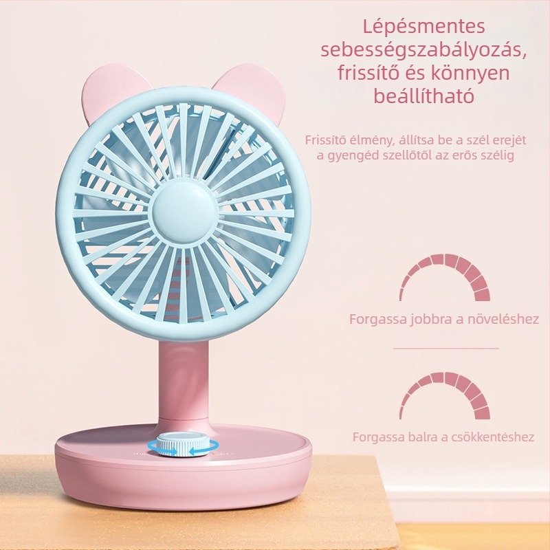 USB-s töltésű asztali mini ventilátor – hordozható utazáshoz, irodába és kollégiumba