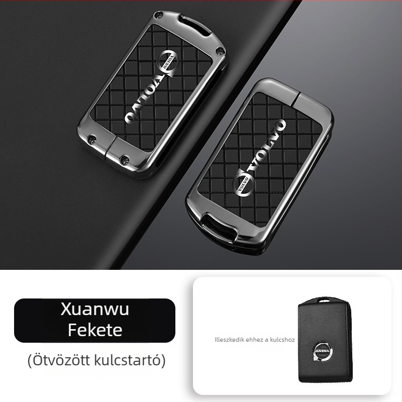 Volvo kulcstartó tok, cink-ötvözet, magas minőségű kivitel, kompatibil XC60, XC90, S60, S90, XC40 és V60