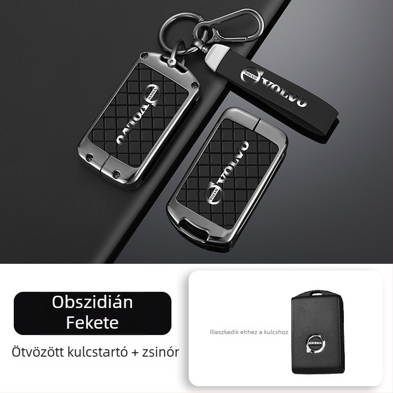Volvo kulcstartó tok, cink-ötvözet, magas minőségű kivitel, kompatibil XC60, XC90, S60, S90, XC40 és V60