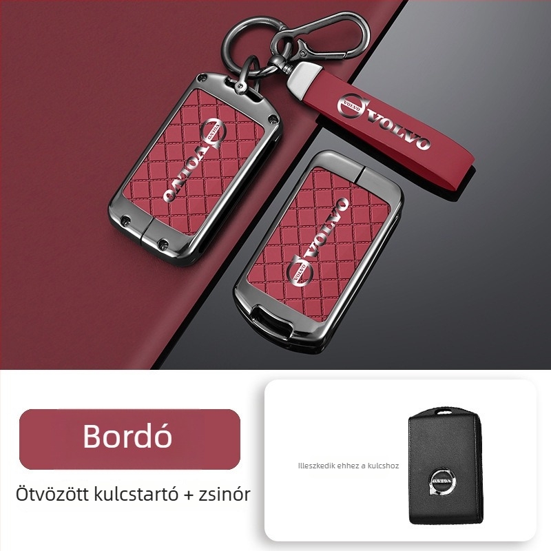 Volvo kulcstartó tok, cink-ötvözet, magas minőségű kivitel, kompatibil XC60, XC90, S60, S90, XC40 és V60