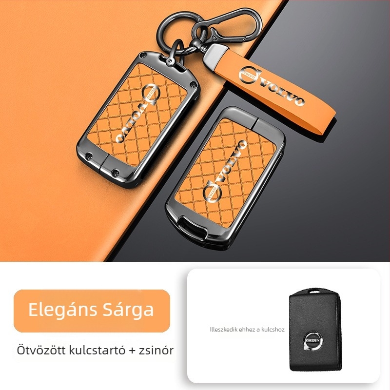 Volvo kulcstartó tok, cink-ötvözet, magas minőségű kivitel, kompatibil XC60, XC90, S60, S90, XC40 és V60
