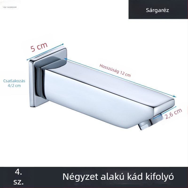 Dragon Hero Rejtett kádcsaptele diverterrel, réz szerkezet, modern design, egykaros, kifolyó a kádból és zuhanyhoz