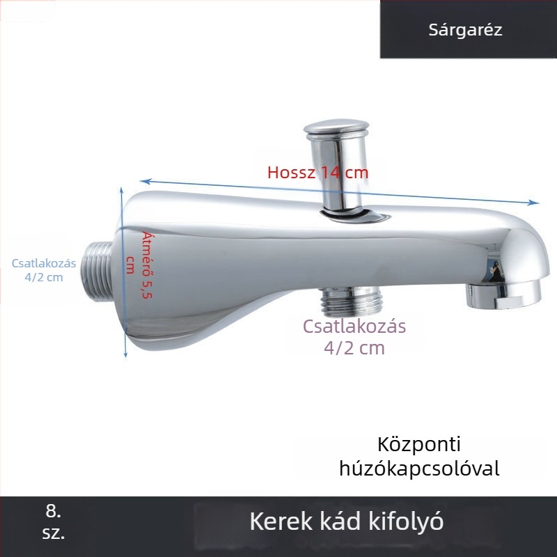 Dragon Hero Rejtett kádcsaptele diverterrel, réz szerkezet, modern design, egykaros, kifolyó a kádból és zuhanyhoz