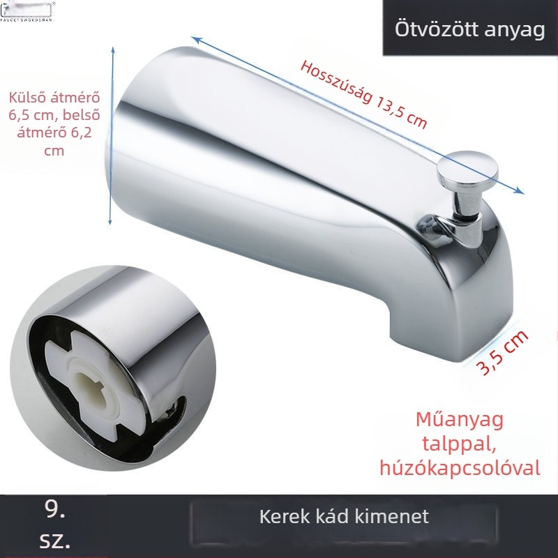 Dragon Hero Rejtett kádcsaptele diverterrel, réz szerkezet, modern design, egykaros, kifolyó a kádból és zuhanyhoz