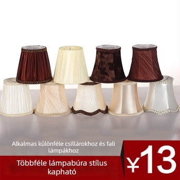Textil lámpabúra kristálycsillárhoz és fali lámpához, clip-on, DIY gyertyás lámpa, E14-es hegyes izzóhoz, európai stílus