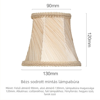 Textil lámpabúra kristálycsillárhoz és fali lámpához, clip-on, DIY gyertyás lámpa, E14-es hegyes izzóhoz, európai stílus
