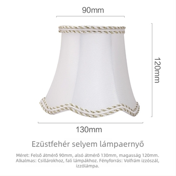 Textil lámpabúra kristálycsillárhoz és fali lámpához, clip-on, DIY gyertyás lámpa, E14-es hegyes izzóhoz, európai stílus